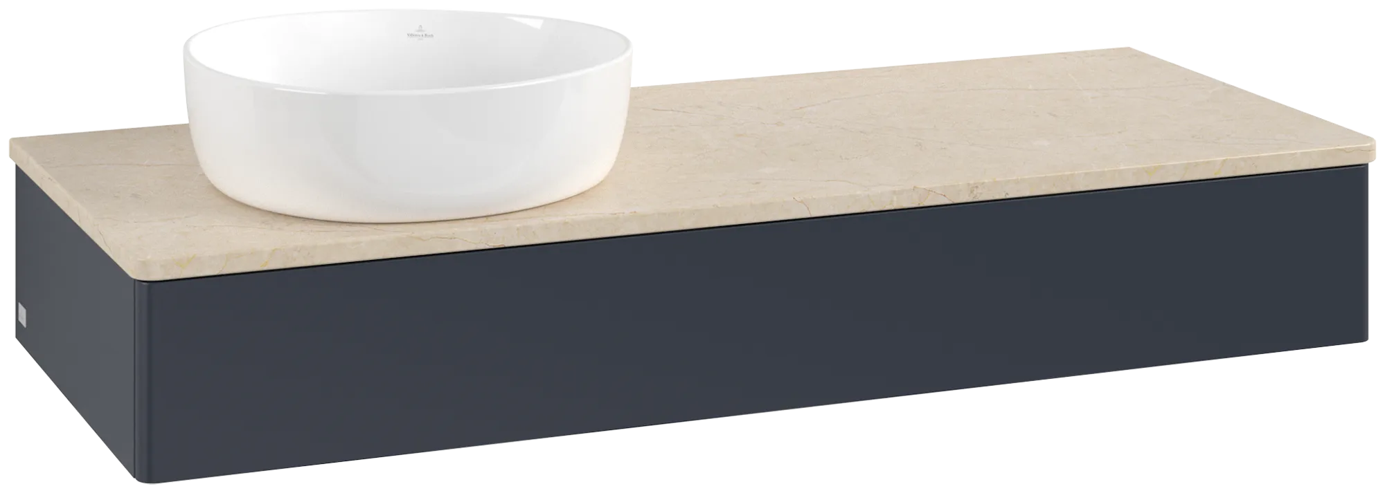 Bild von VILLEROY BOCH Antao Waschbeckenunterschrank, 1 Auszug, 1200 x 190 x 500 mm, Front ohne Struktur, Midnight Blue Matt Lacquer / Botticino #K11013HG