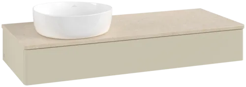 Bild von VILLEROY BOCH Antao Waschbeckenunterschrank, 1 Auszug, 1200 x 190 x 500 mm, Front ohne Struktur, Silk Grey Matt Lacquer / Botticino #K11013HJ