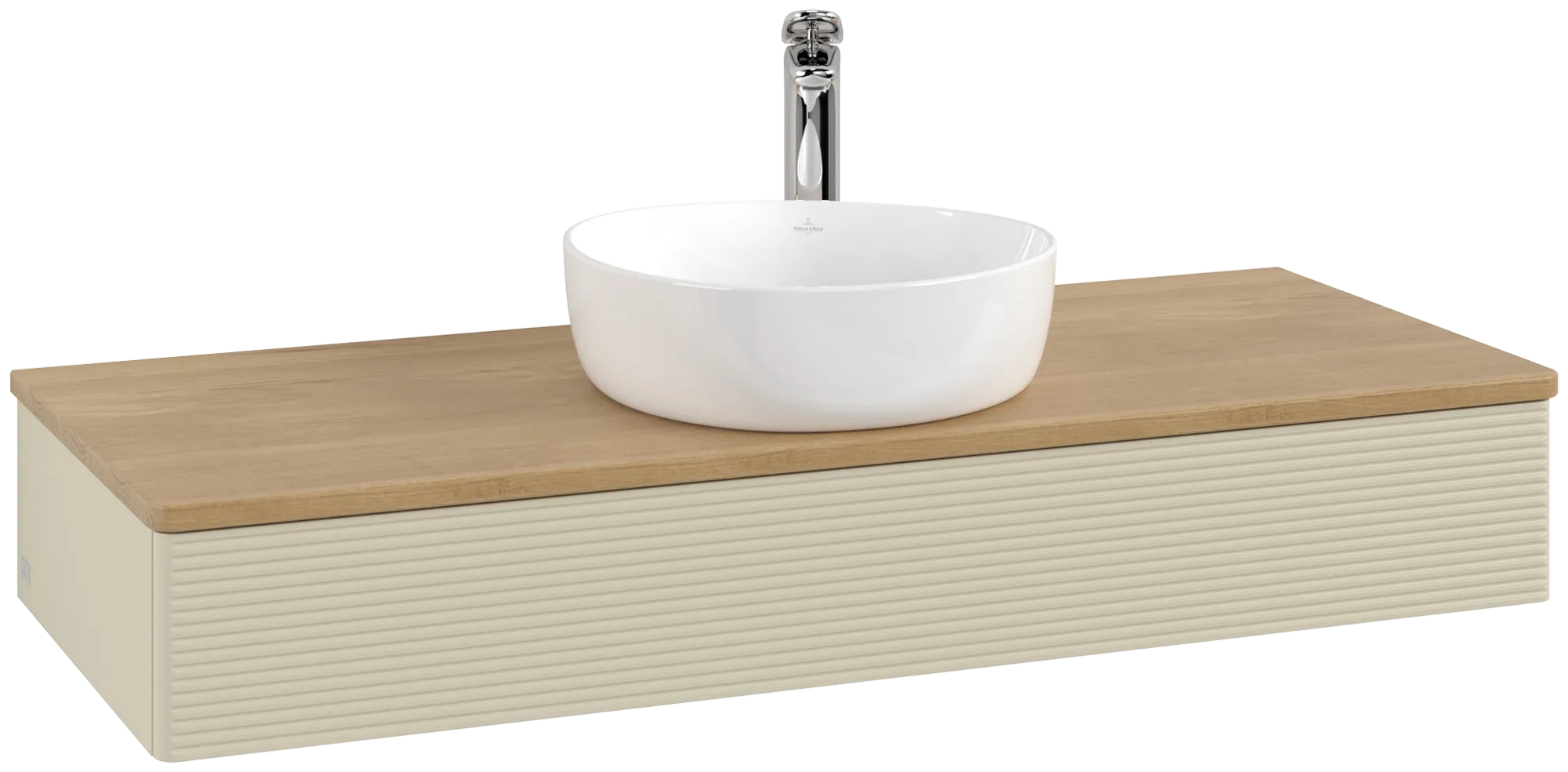 Bild von VILLEROY BOCH Antao Waschbeckenunterschrank, 1 Auszug, 1200 x 190 x 500 mm, Front mit Struktur, Silk Grey Matt Lacquer / Honey Oak #K10151HJ
