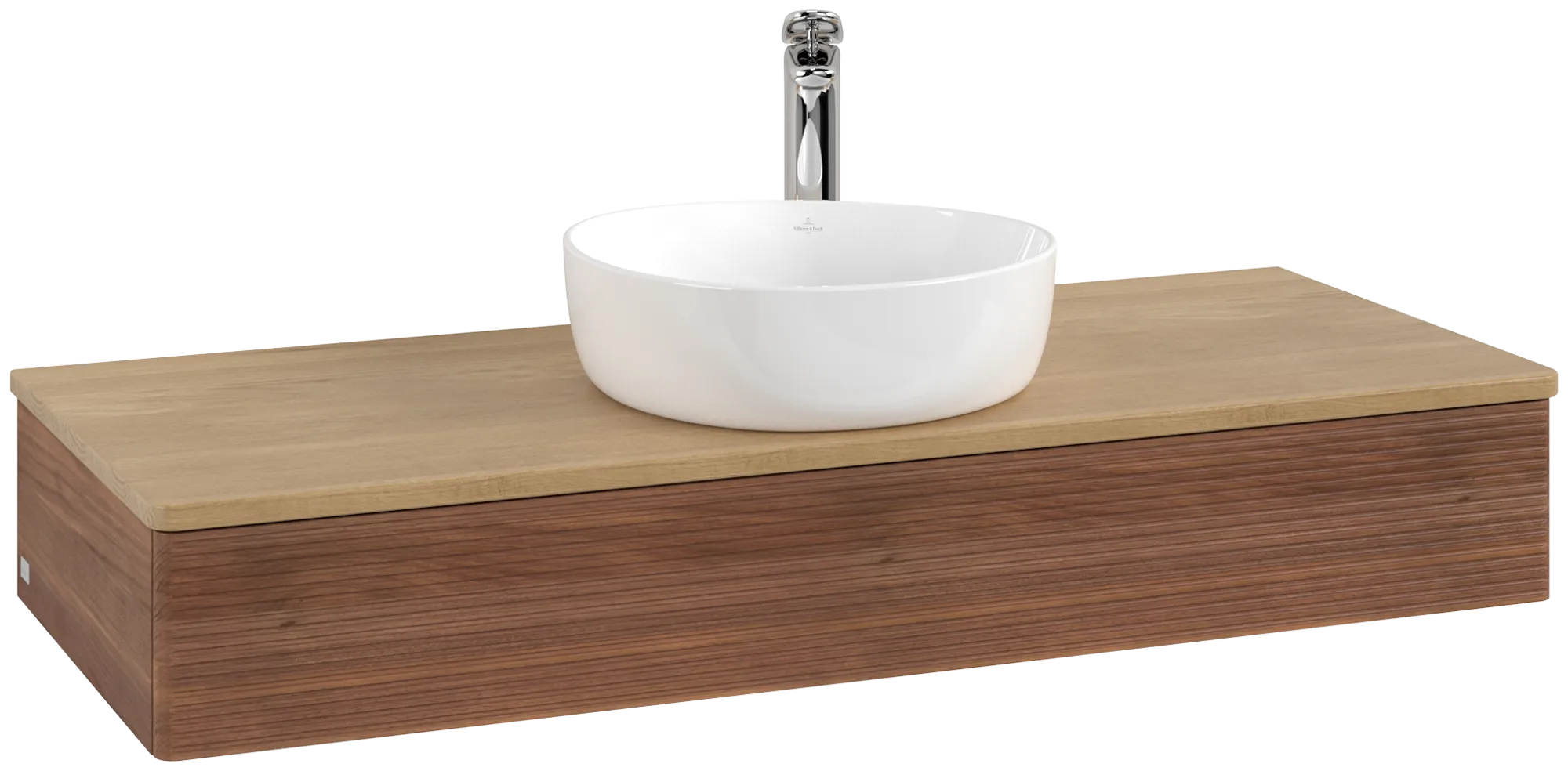 Bild von VILLEROY BOCH Antao Waschbeckenunterschrank, 1 Auszug, 1200 x 190 x 500 mm, Front mit Struktur, Warm Walnut / Honey Oak #K10151HM
