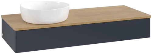 Bild von VILLEROY BOCH Antao Waschbeckenunterschrank, 1 Auszug, 1200 x 190 x 500 mm, Front ohne Struktur, Midnight Blue Matt Lacquer / Honey Oak #K11011HG