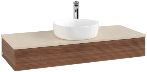 Bild von VILLEROY BOCH Antao Waschbeckenunterschrank, 1 Auszug, 1200 x 190 x 500 mm, Front mit Struktur, Warm Walnut / Botticino #K10153HM