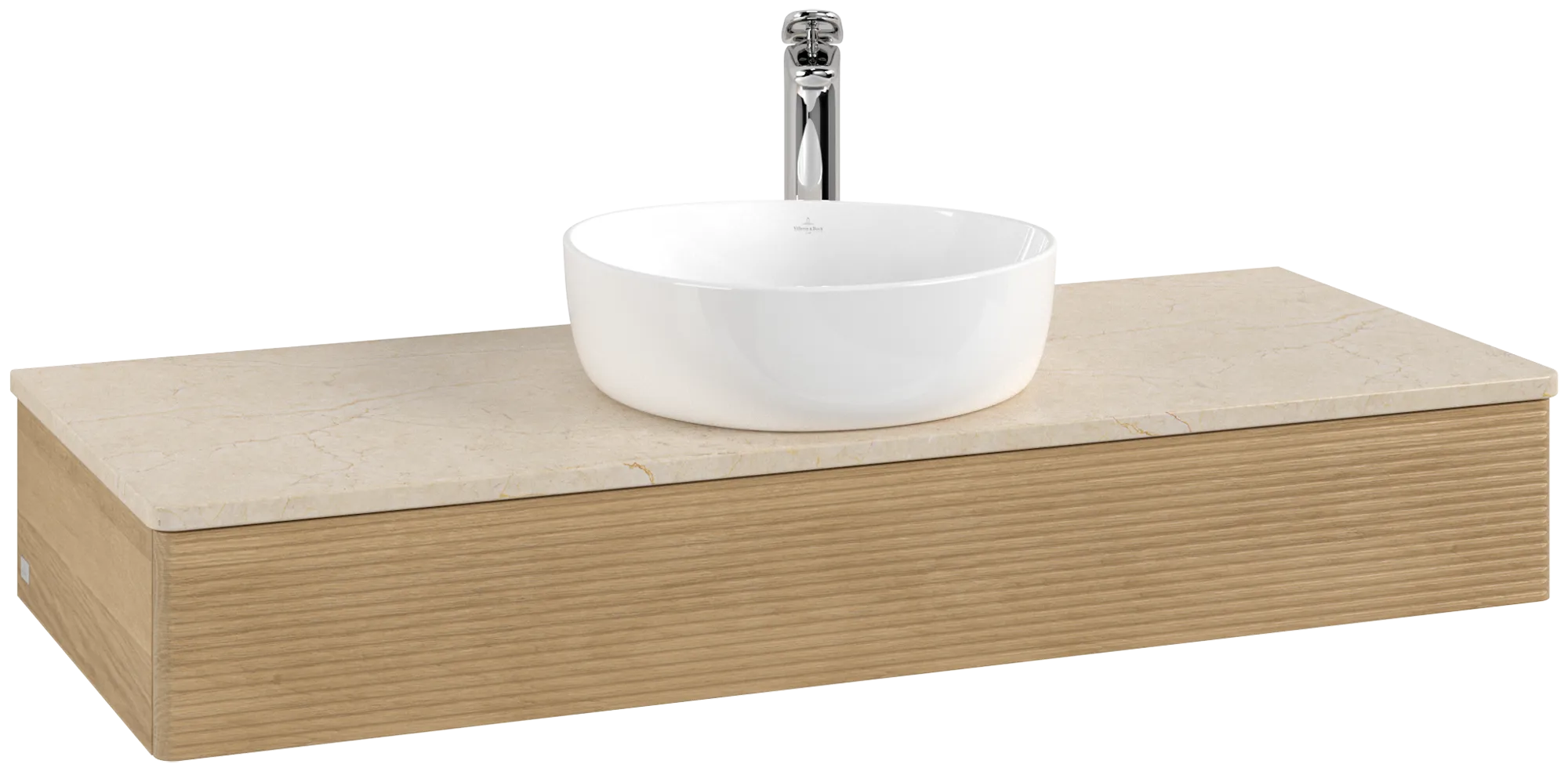 Bild von VILLEROY BOCH Antao Waschbeckenunterschrank, 1 Auszug, 1200 x 190 x 500 mm, Front mit Struktur, Honey Oak / Botticino #K10153HN