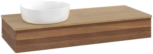 Bild von VILLEROY BOCH Antao Waschbeckenunterschrank, 1 Auszug, 1200 x 190 x 500 mm, Front ohne Struktur, Warm Walnut / Honey Oak #K11011HM