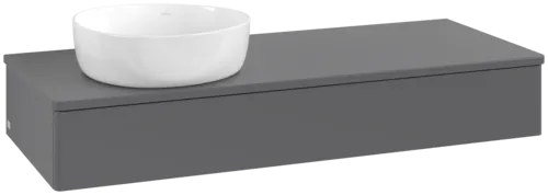 Bild von VILLEROY BOCH Antao Waschbeckenunterschrank, 1 Auszug, 1200 x 190 x 500 mm, Front ohne Struktur, Anthracite Matt Lacquer / Anthracite Matt Lacquer #K11010GK
