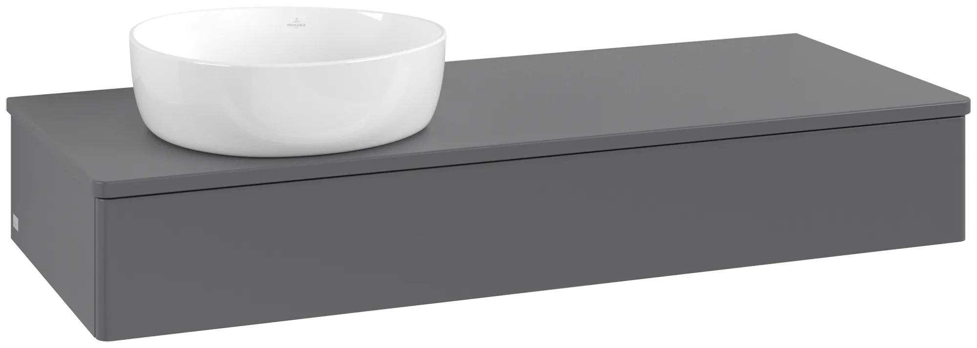 Bild von VILLEROY BOCH Antao Waschbeckenunterschrank, 1 Auszug, 1200 x 190 x 500 mm, Front ohne Struktur, Anthracite Matt Lacquer / Anthracite Matt Lacquer #K11050GK
