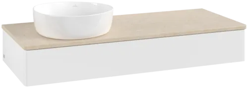 Bild von VILLEROY BOCH Antao Waschbeckenunterschrank, 1 Auszug, 1200 x 190 x 500 mm, Front ohne Struktur, White Matt Lacquer / Botticino #K11013MT
