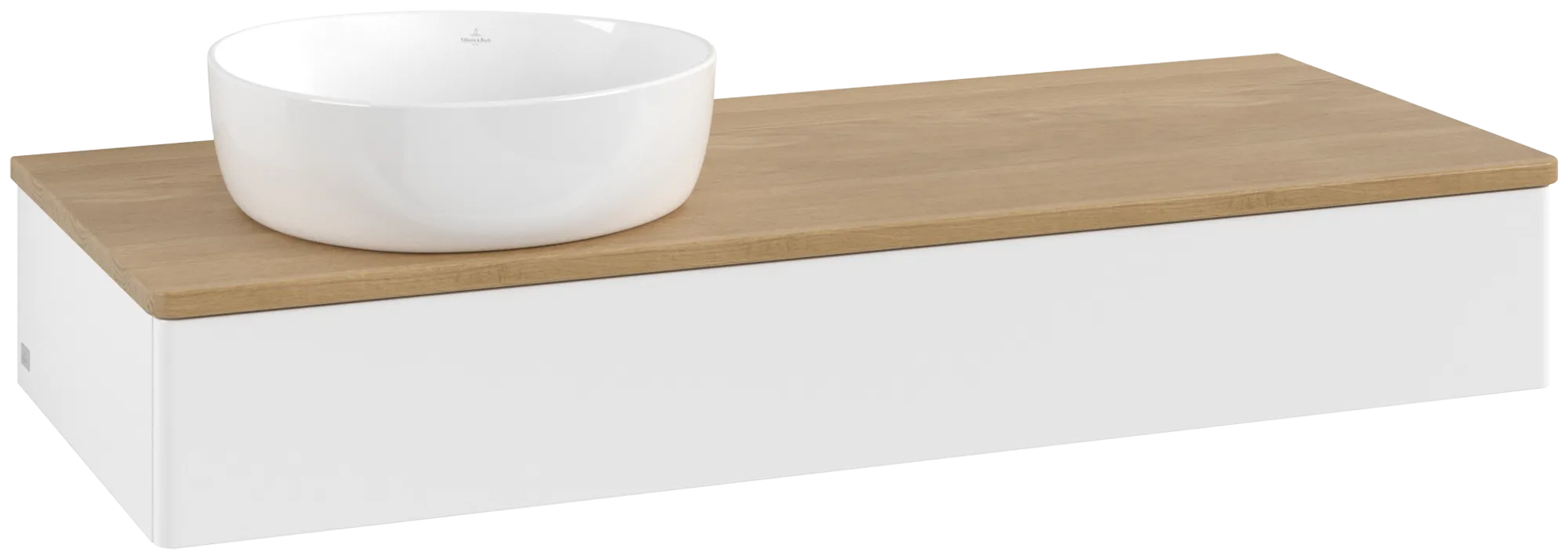 Bild von VILLEROY BOCH Antao Waschbeckenunterschrank, 1 Auszug, 1200 x 190 x 500 mm, Front ohne Struktur, White Matt Lacquer / Honey Oak #K11011MT