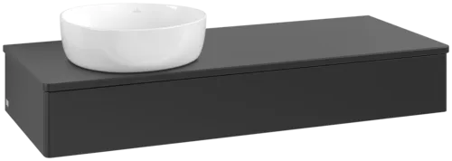 Bild von VILLEROY BOCH Antao Waschbeckenunterschrank, 1 Auszug, 1200 x 190 x 500 mm, Front ohne Struktur, Black Matt Lacquer / Black Matt Lacquer #K11010PD