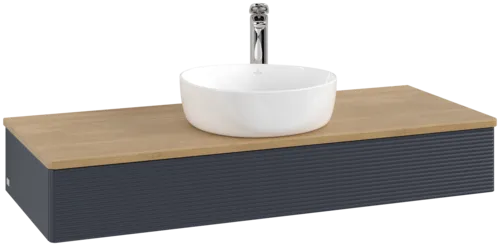 Bild von VILLEROY BOCH Antao Waschbeckenunterschrank, 1 Auszug, 1200 x 190 x 500 mm, Front mit Struktur, Midnight Blue Matt Lacquer / Honey Oak #K10151HG