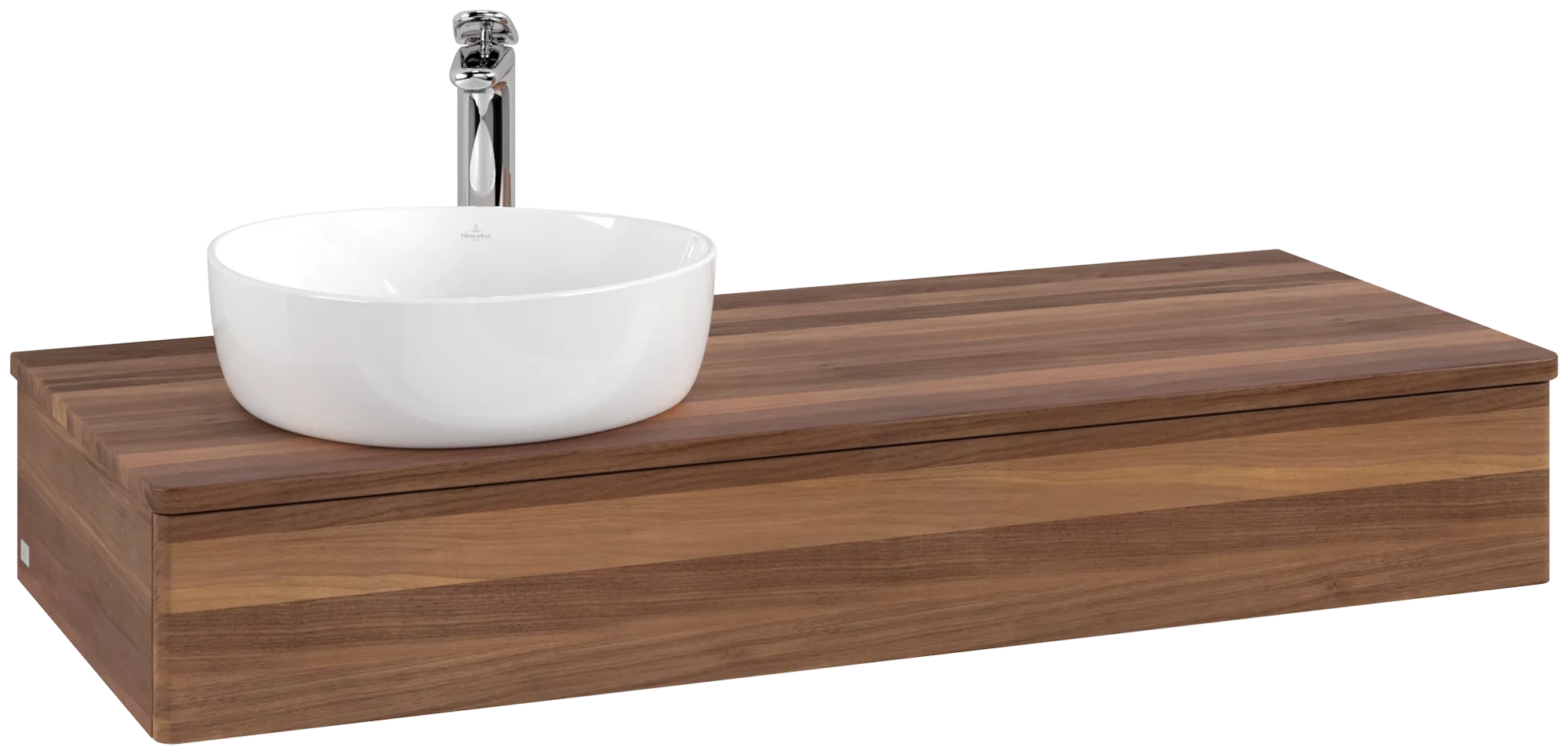 Bild von VILLEROY BOCH Antao Waschbeckenunterschrank, 1 Auszug, 1200 x 190 x 500 mm, Front ohne Struktur, Warm Walnut / Warm Walnut #K11052HM