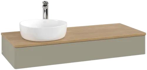 Bild von VILLEROY BOCH Antao Waschbeckenunterschrank, 1 Auszug, 1200 x 190 x 500 mm, Front ohne Struktur, Stone Grey Matt Lacquer / Honey Oak #K11051HK