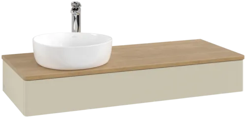 Bild von VILLEROY BOCH Antao Waschbeckenunterschrank, 1 Auszug, 1200 x 190 x 500 mm, Front ohne Struktur, Silk Grey Matt Lacquer / Honey Oak #K11051HJ