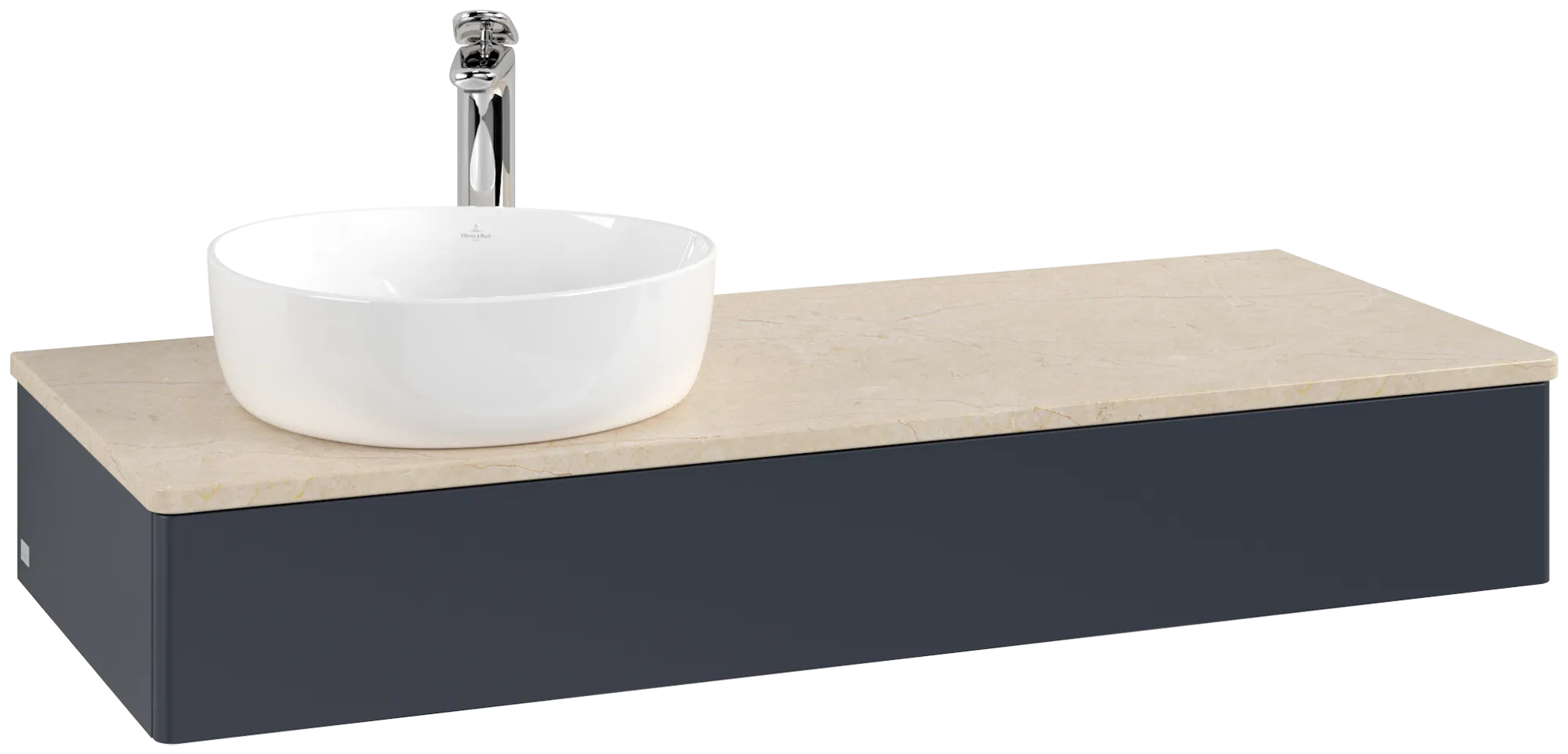 Bild von VILLEROY BOCH Antao Waschbeckenunterschrank, 1 Auszug, 1200 x 190 x 500 mm, Front ohne Struktur, Midnight Blue Matt Lacquer / Botticino #K11053HG
