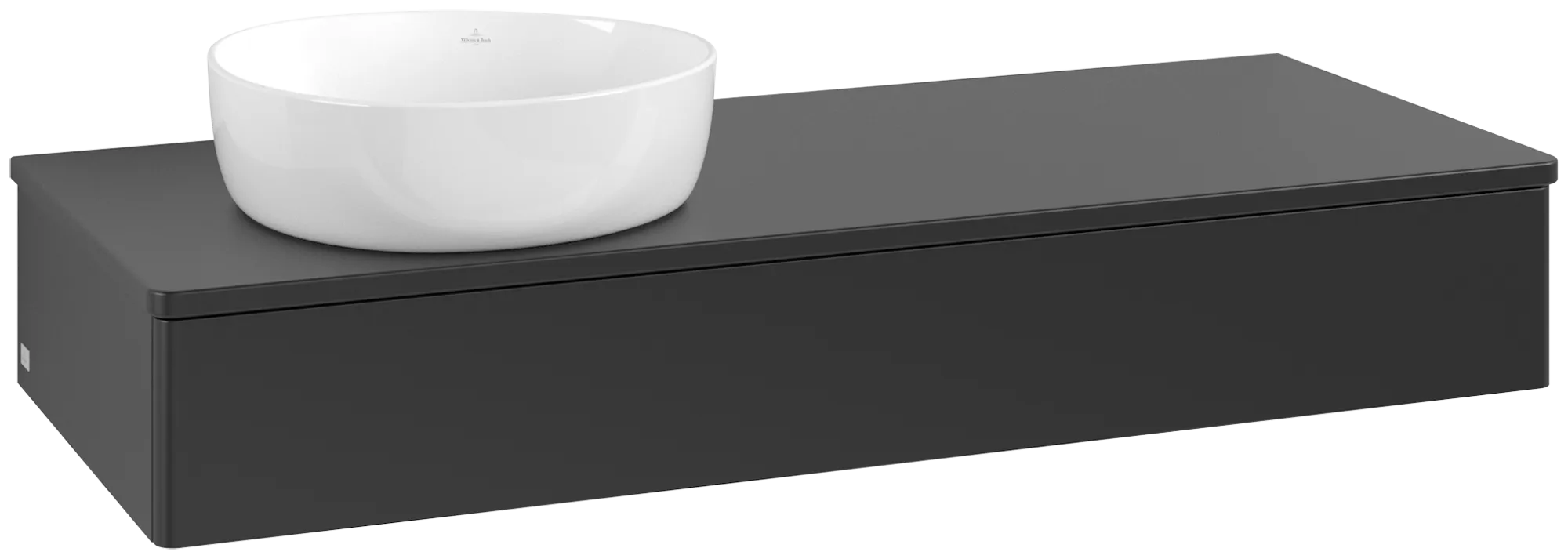 Bild von VILLEROY BOCH Antao Waschbeckenunterschrank, 1 Auszug, 1200 x 190 x 500 mm, Front ohne Struktur, Black Matt Lacquer / Black Matt Lacquer #K11050PD