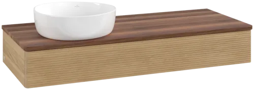 Obrázek VILLEROY BOCH Antao Vanity unit, 1 pull-out compartment, 1200 x 190 x 500 mm, Front with grain texture, Honey Oak / Warm Walnut #K11112HN