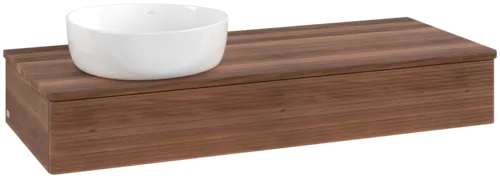 Bild von VILLEROY BOCH Antao Waschbeckenunterschrank, 1 Auszug, 1200 x 190 x 500 mm, Front mit Struktur, Warm Walnut / Warm Walnut #K11112HM