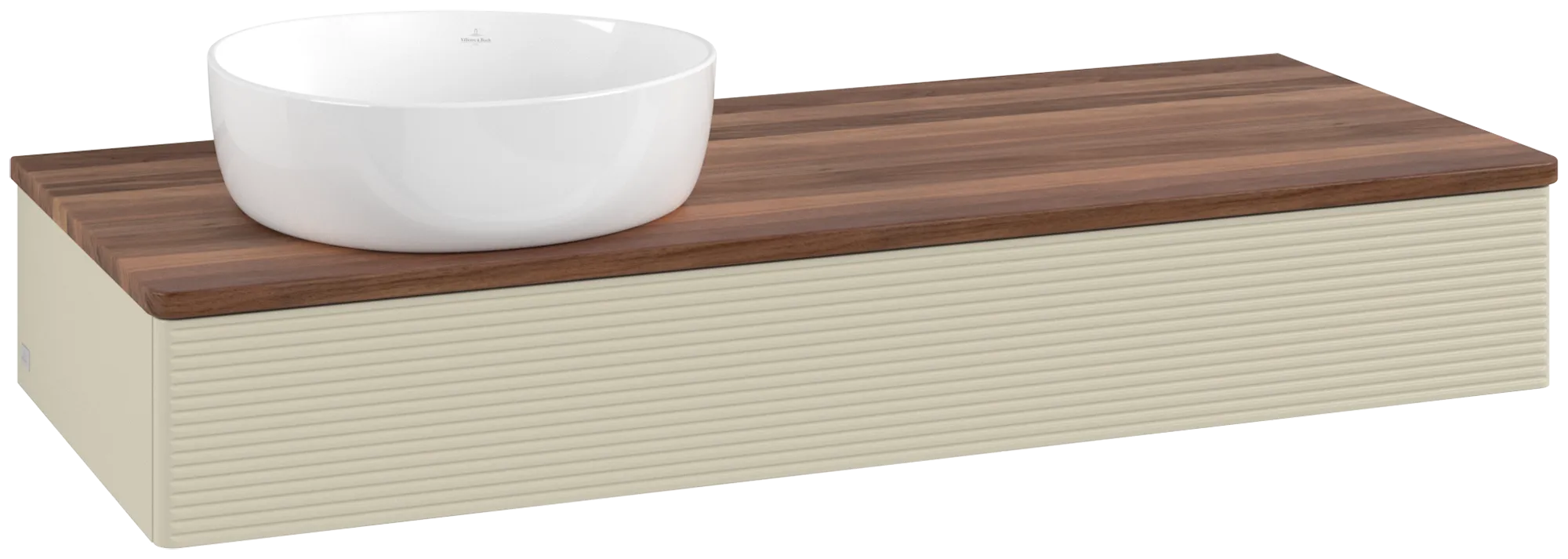 Obrázek VILLEROY BOCH Antao Vanity unit, 1 pull-out compartment, 1200 x 190 x 500 mm, Front with grain texture, Silk Grey Matt Lacquer / Warm Walnut #K11112HJ
