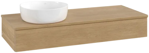 Bild von VILLEROY BOCH Antao Waschbeckenunterschrank, 1 Auszug, 1200 x 190 x 500 mm, Front mit Struktur, Honey Oak / Honey Oak #K11111HN