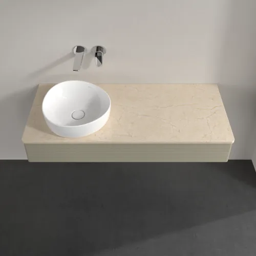 Bild von VILLEROY BOCH Antao Waschbeckenunterschrank, 1 Auszug, 1200 x 190 x 500 mm, Front mit Struktur, Stone Grey Matt Lacquer / Botticino #K11113HK