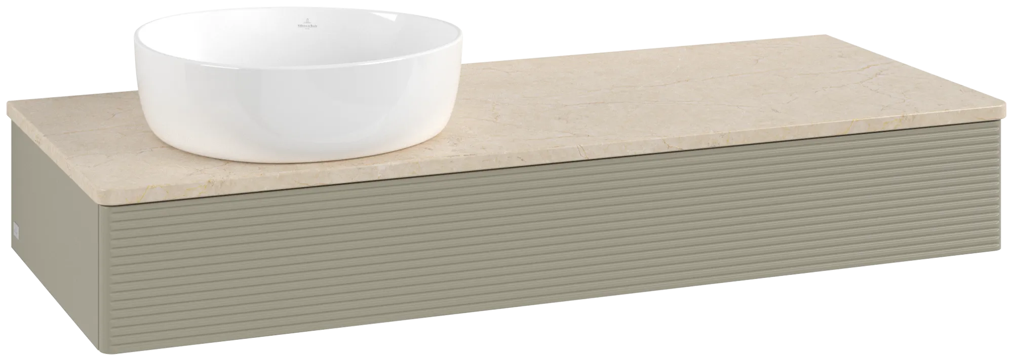 Bild von VILLEROY BOCH Antao Waschbeckenunterschrank, 1 Auszug, 1200 x 190 x 500 mm, Front mit Struktur, Stone Grey Matt Lacquer / Botticino #K11113HK