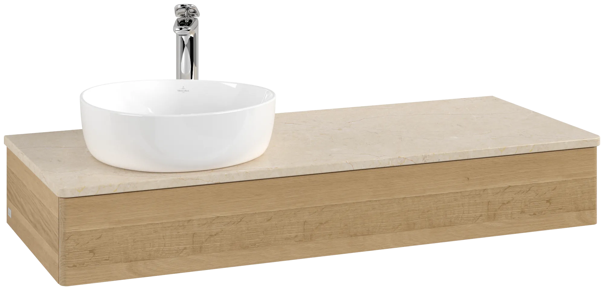 Bild von VILLEROY BOCH Antao Waschbeckenunterschrank, 1 Auszug, 1200 x 190 x 500 mm, Front ohne Struktur, Honey Oak / Botticino #K11053HN