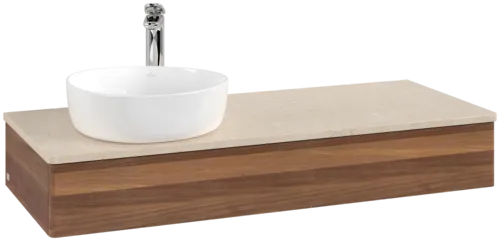 Bild von VILLEROY BOCH Antao Waschbeckenunterschrank, 1 Auszug, 1200 x 190 x 500 mm, Front ohne Struktur, Warm Walnut / Botticino #K11053HM