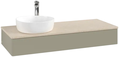 Bild von VILLEROY BOCH Antao Waschbeckenunterschrank, 1 Auszug, 1200 x 190 x 500 mm, Front ohne Struktur, Stone Grey Matt Lacquer / Botticino #K11053HK