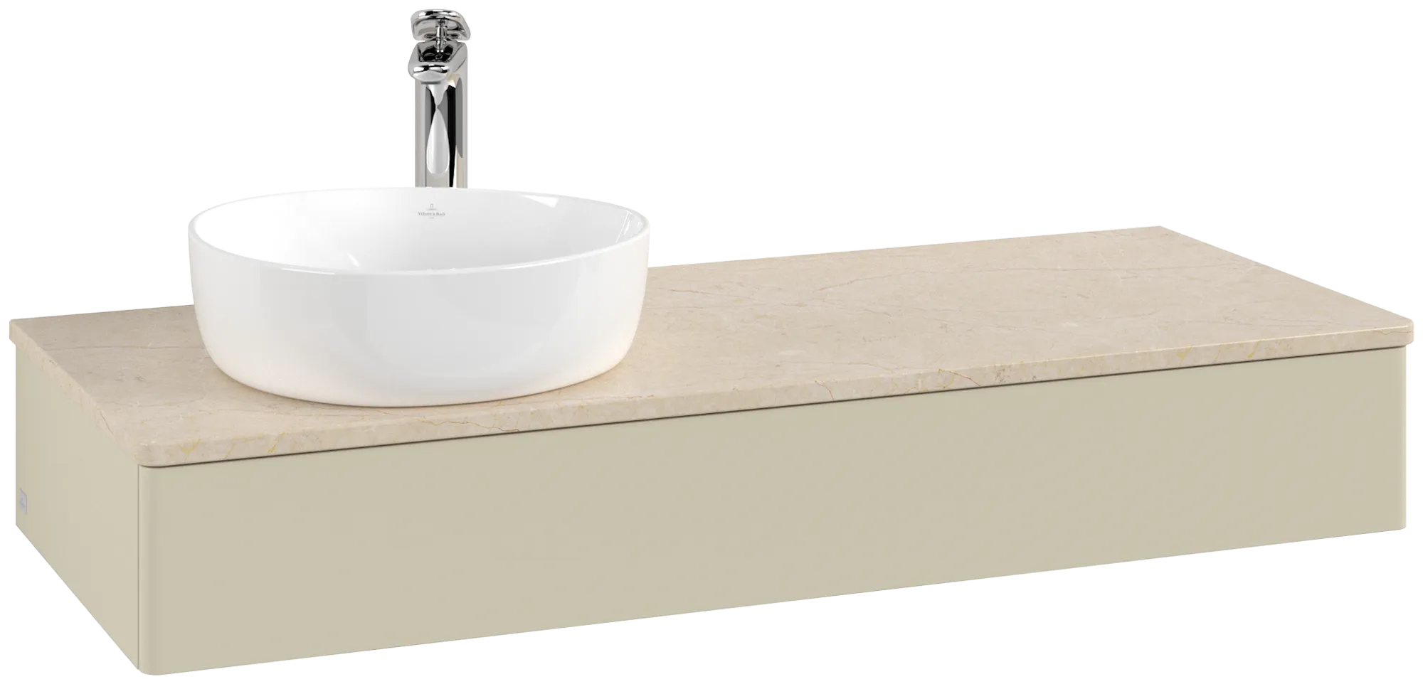 Bild von VILLEROY BOCH Antao Waschbeckenunterschrank, 1 Auszug, 1200 x 190 x 500 mm, Front ohne Struktur, Silk Grey Matt Lacquer / Botticino #K11053HJ