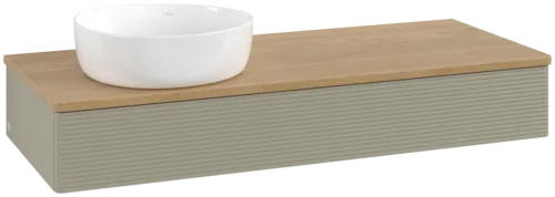 Obrázek VILLEROY BOCH Antao Vanity unit, 1 pull-out compartment, 1200 x 190 x 500 mm, Front with grain texture, Stone Grey Matt Lacquer / Honey Oak #K11111HK