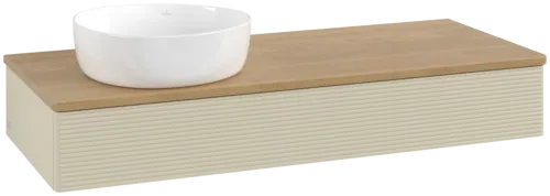 Bild von VILLEROY BOCH Antao Waschbeckenunterschrank, 1 Auszug, 1200 x 190 x 500 mm, Front mit Struktur, Silk Grey Matt Lacquer / Honey Oak #K11111HJ
