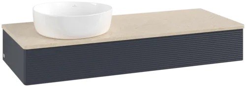 Bild von VILLEROY BOCH Antao Waschbeckenunterschrank, 1 Auszug, 1200 x 190 x 500 mm, Front mit Struktur, Midnight Blue Matt Lacquer / Botticino #K11113HG