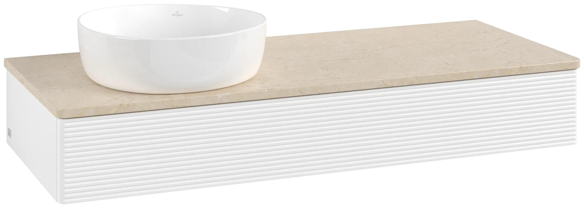 Bild von VILLEROY BOCH Antao Waschbeckenunterschrank, 1 Auszug, 1200 x 190 x 500 mm, Front mit Struktur, White Matt Lacquer / Botticino #K11113MT