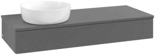 Obrázek VILLEROY BOCH Antao Vanity unit, 1 pull-out compartment, 1200 x 190 x 500 mm, Front with grain texture, Anthracite Matt Lacquer / Anthracite Matt Lacquer #K11110GK