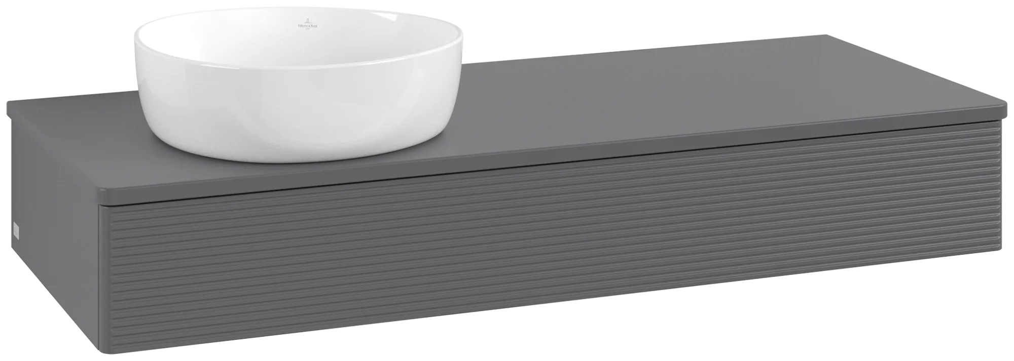Obrázek VILLEROY BOCH Antao Vanity unit, 1 pull-out compartment, 1200 x 190 x 500 mm, Front with grain texture, Anthracite Matt Lacquer / Anthracite Matt Lacquer #K11150GK