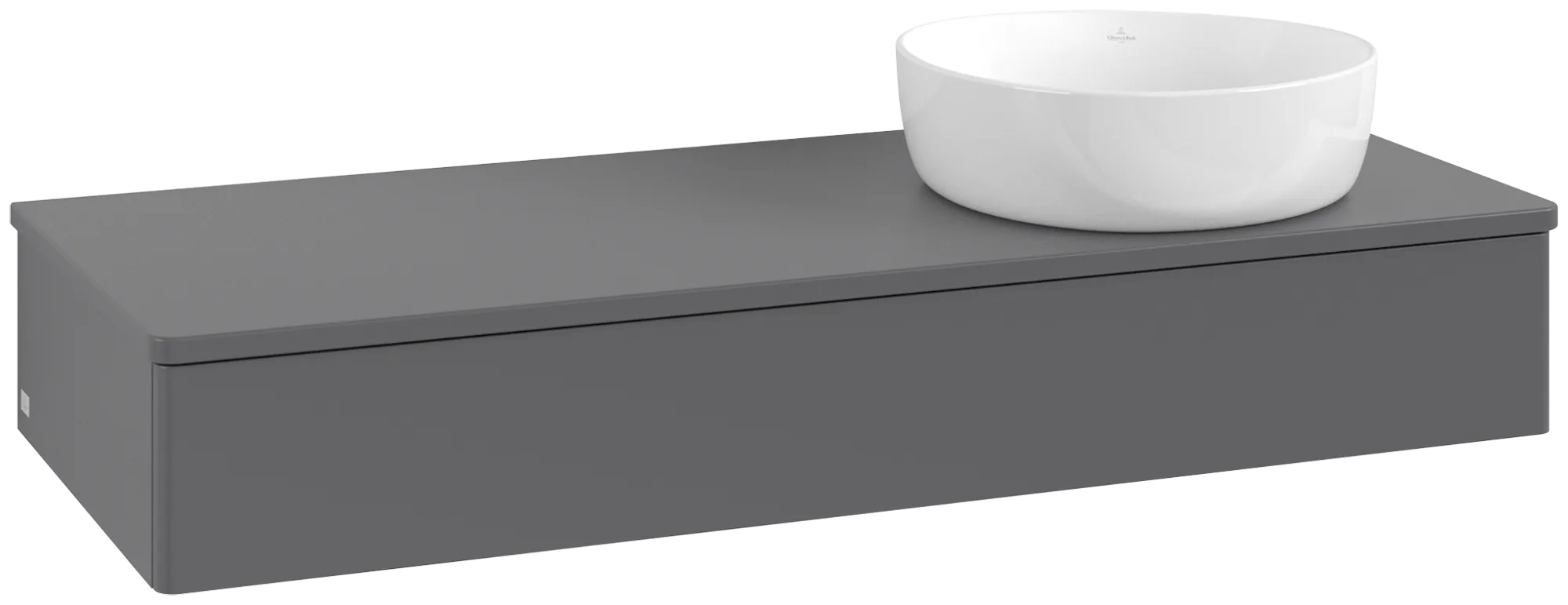 Bild von VILLEROY BOCH Antao Waschbeckenunterschrank, 1 Auszug, 1200 x 190 x 500 mm, Front ohne Struktur, Anthracite Matt Lacquer / Anthracite Matt Lacquer #K12010GK