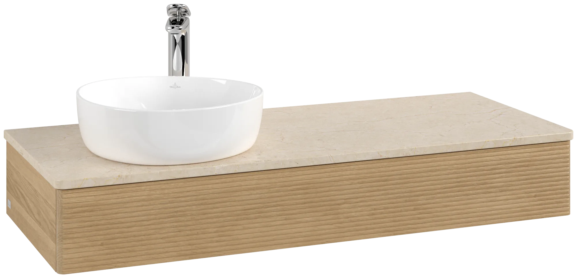 Bild von VILLEROY BOCH Antao Waschbeckenunterschrank, 1 Auszug, 1200 x 190 x 500 mm, Front mit Struktur, Honey Oak / Botticino #K11153HN