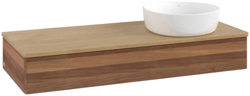Bild von VILLEROY BOCH Antao Waschbeckenunterschrank, 1 Auszug, 1200 x 190 x 500 mm, Front ohne Struktur, Warm Walnut / Honey Oak #K12011HM