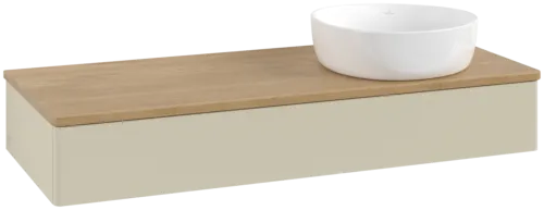 Bild von VILLEROY BOCH Antao Waschbeckenunterschrank, 1 Auszug, 1200 x 190 x 500 mm, Front ohne Struktur, Silk Grey Matt Lacquer / Honey Oak #K12011HJ