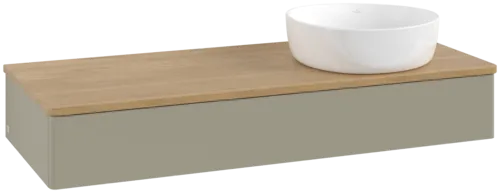 Bild von VILLEROY BOCH Antao Waschbeckenunterschrank, 1 Auszug, 1200 x 190 x 500 mm, Front ohne Struktur, Stone Grey Matt Lacquer / Honey Oak #K12011HK