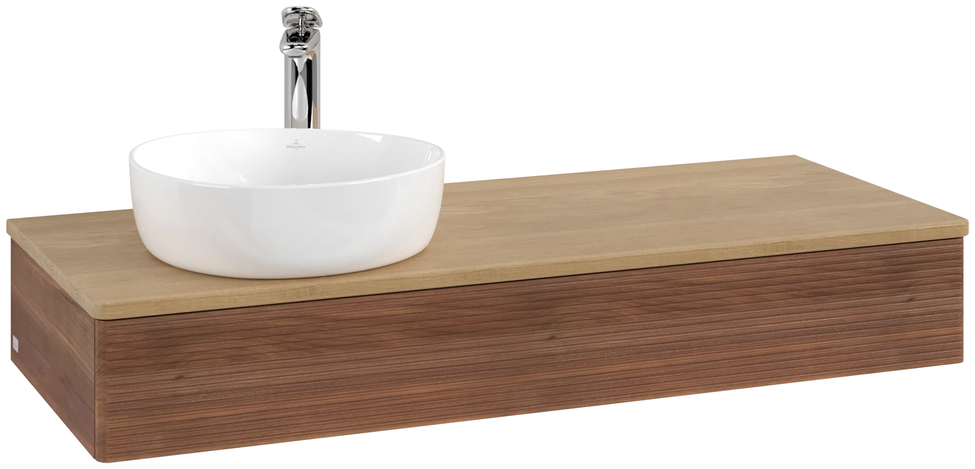 Bild von VILLEROY BOCH Antao Waschbeckenunterschrank, 1 Auszug, 1200 x 190 x 500 mm, Front mit Struktur, Warm Walnut / Honey Oak #K11151HM
