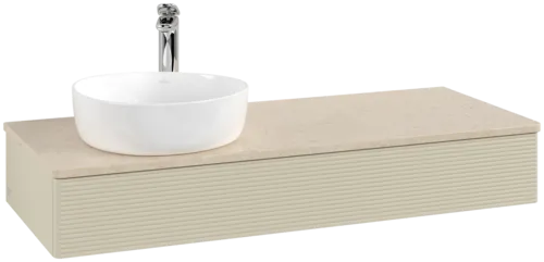 Bild von VILLEROY BOCH Antao Waschbeckenunterschrank, 1 Auszug, 1200 x 190 x 500 mm, Front mit Struktur, Silk Grey Matt Lacquer / Botticino #K11153HJ
