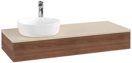 Bild von VILLEROY BOCH Antao Waschbeckenunterschrank, 1 Auszug, 1200 x 190 x 500 mm, Front mit Struktur, Warm Walnut / Botticino #K11153HM