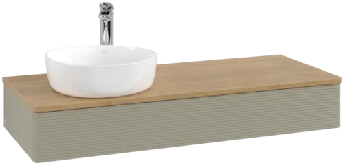 Obrázek VILLEROY BOCH Antao Vanity unit, 1 pull-out compartment, 1200 x 190 x 500 mm, Front with grain texture, Stone Grey Matt Lacquer / Honey Oak #K11151HK