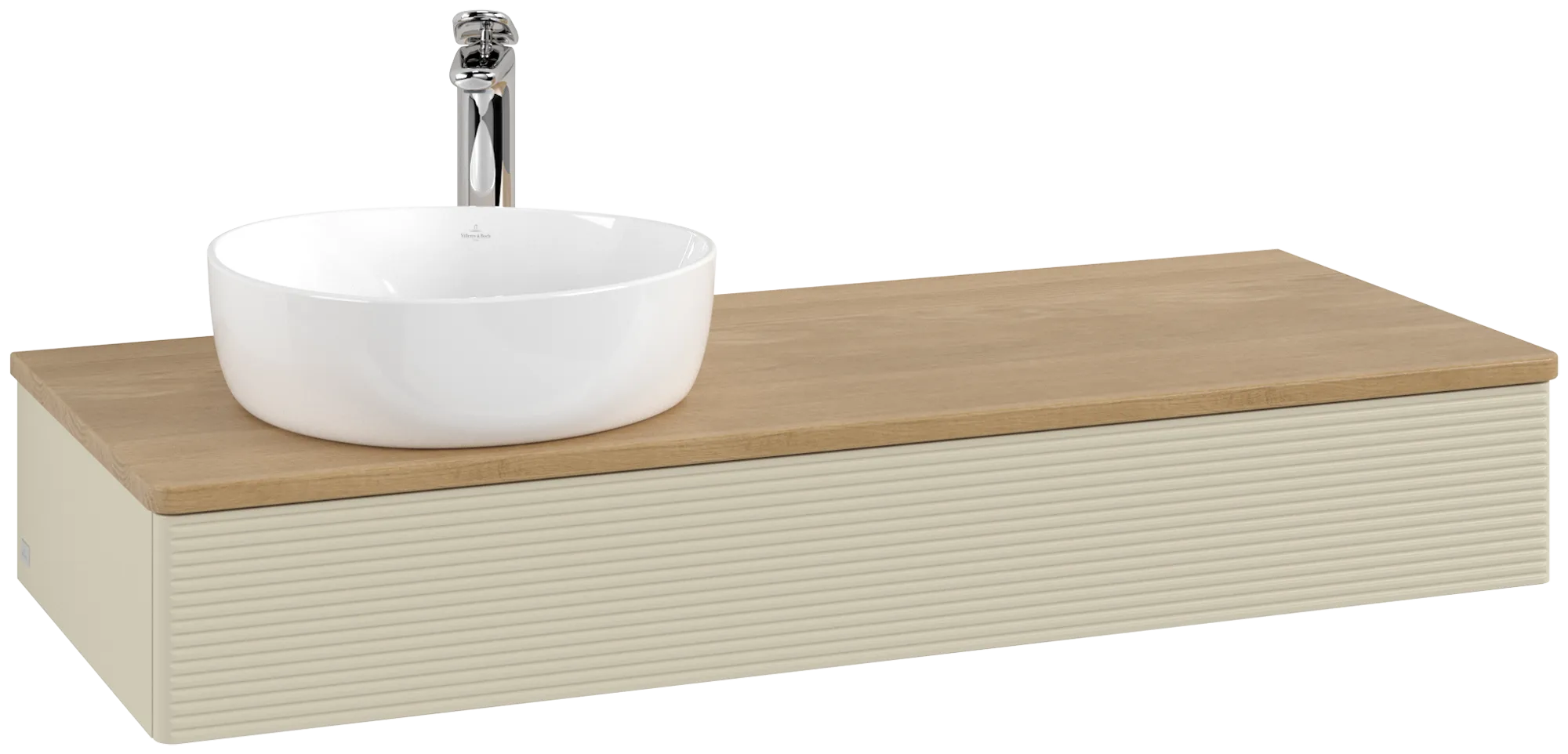 Bild von VILLEROY BOCH Antao Waschbeckenunterschrank, 1 Auszug, 1200 x 190 x 500 mm, Front mit Struktur, Silk Grey Matt Lacquer / Honey Oak #K11151HJ