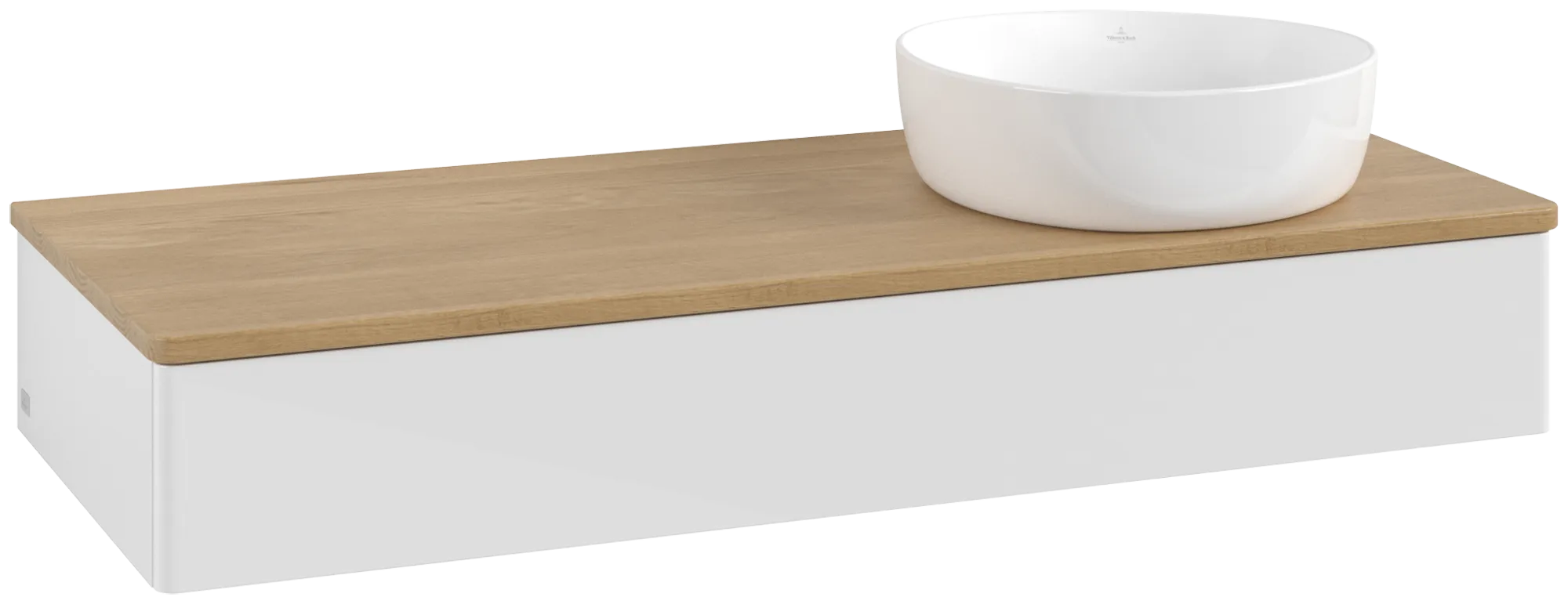 Bild von VILLEROY BOCH Antao Waschbeckenunterschrank, 1 Auszug, 1200 x 190 x 500 mm, Front ohne Struktur, Glossy White Lacquer / Honey Oak #K12011GF