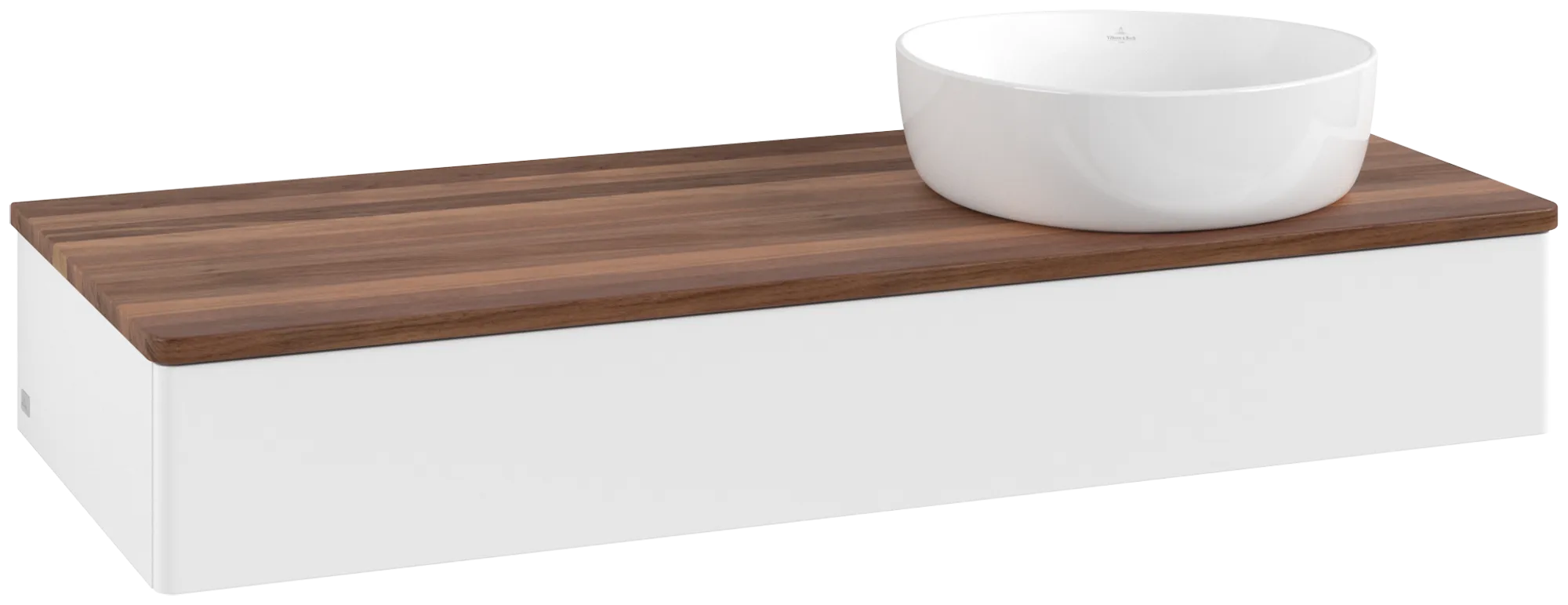 Bild von VILLEROY BOCH Antao Waschbeckenunterschrank, 1 Auszug, 1200 x 190 x 500 mm, Front ohne Struktur, White Matt Lacquer / Warm Walnut #K12012MT