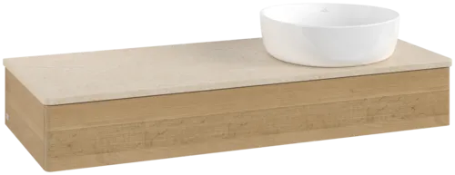 Bild von VILLEROY BOCH Antao Waschbeckenunterschrank, 1 Auszug, 1200 x 190 x 500 mm, Front ohne Struktur, Honey Oak / Botticino #K12013HN