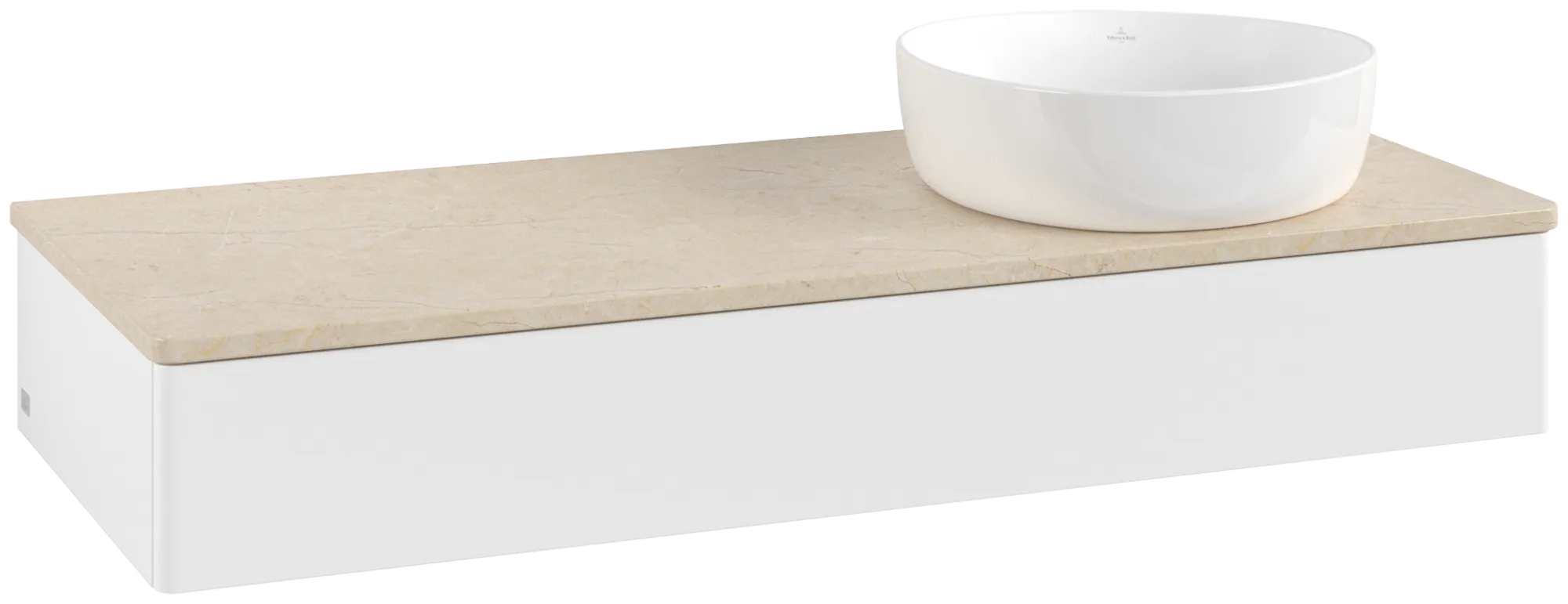 Bild von VILLEROY BOCH Antao Waschbeckenunterschrank, 1 Auszug, 1200 x 190 x 500 mm, Front ohne Struktur, White Matt Lacquer / Botticino #K12013MT