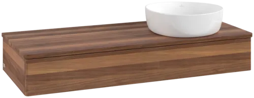 Bild von VILLEROY BOCH Antao Waschbeckenunterschrank, 1 Auszug, 1200 x 190 x 500 mm, Front ohne Struktur, Warm Walnut / Warm Walnut #K12012HM